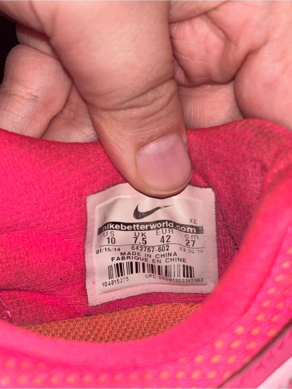 Nike Women's Hot Pink Mesh Training Sneakers - Picture 4 of 5